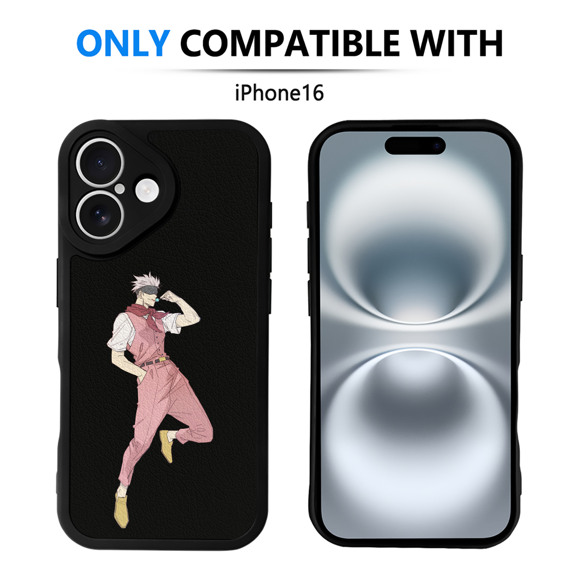 （画像用） 呪術廻戦 Jujutsu Kaisen 【iPhone 16シリーズ対応】シリコンスマホケース（レザー調） 材質：シリコン